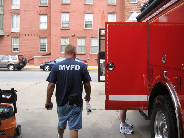 Past Chief Rich Terry showing some love for the MVFD!